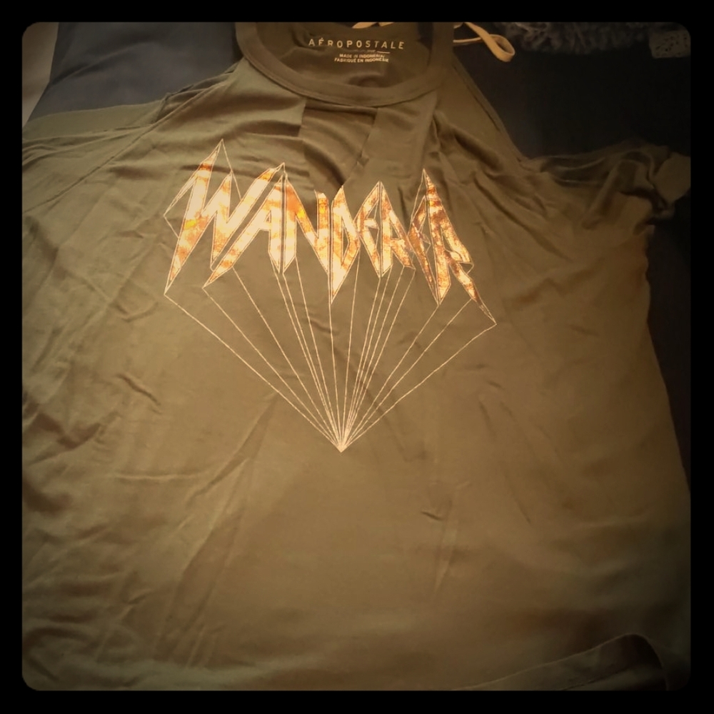 M Green Cold Shoulder Top